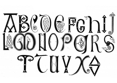 anglosächsisches Alphabet 8. und 9. Jahrhundert