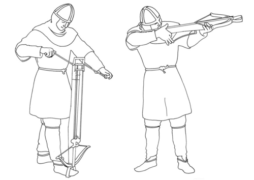 Armbrust laden und schiessen