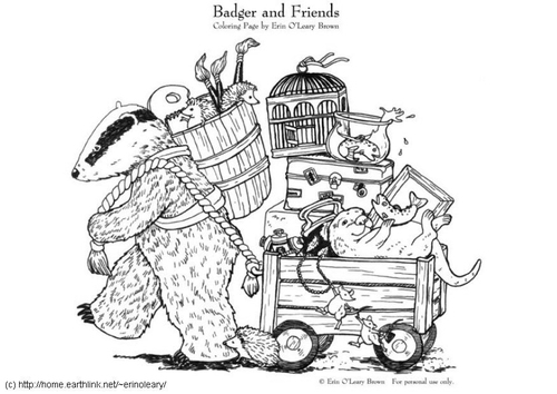 Malvorlage  Badger und Freunde