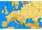 Europa mit Berglinien und Flüssen