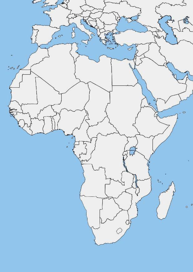 Leere Karte Von Afrika Und Europa