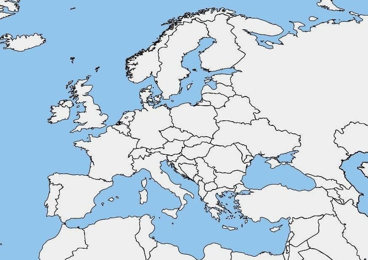 Bild leere Europakarte