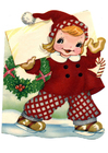 Mädchen mit Weihnachtspäckchen