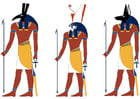 Seth, Horus und Anubis