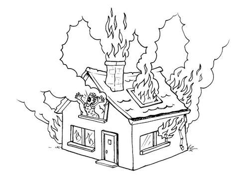 brennendes Haus