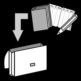 Malvorlage  Büchertasche einräumen