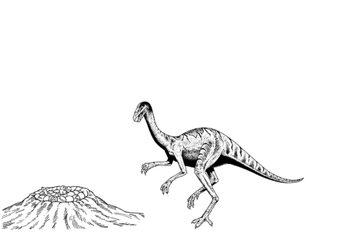 Malvorlage  Dinosaurier am Nest