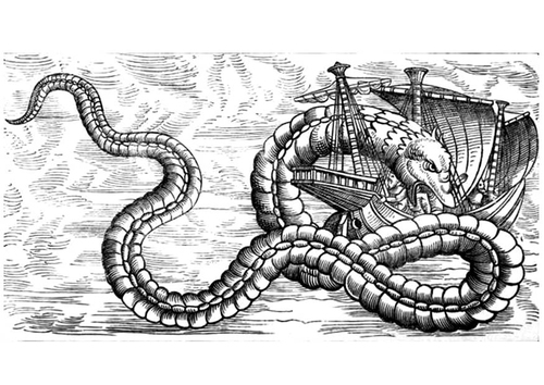 Malvorlage  Drache überfällt ein Schiff