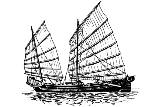 Malvorlage  Dschunke