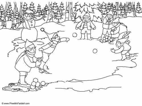 Elfen - Schneebälle werfen
