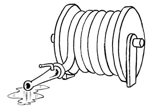 Malvorlage  Feuerwehrschlauch