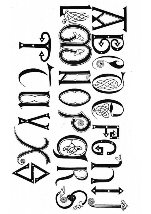 anglosächsisches Alphabet 8. und 9. Jahrhundert
