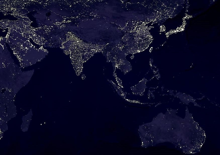 Foto die Erde bei Nacht - Stadtgebiete 6