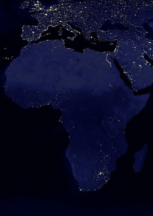Foto die Erde bei Nacht - Stadtgebiete Afrika