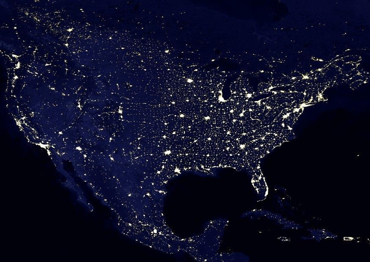 Foto die Erde bei Nacht - Stadtgebiete Nordamerika