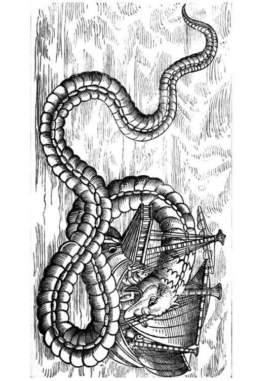 Drache überfällt ein Schiff