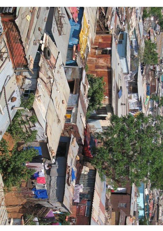 Elendsviertel in Soweto, Südafrika