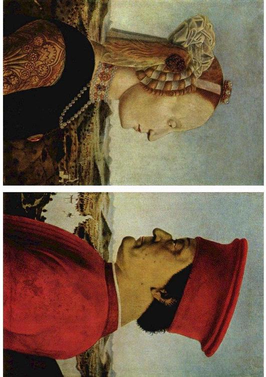 Federico da Montefeltro und seine Frau, Battista Sforza