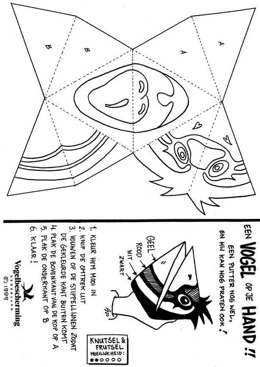 Handmaske Vogel