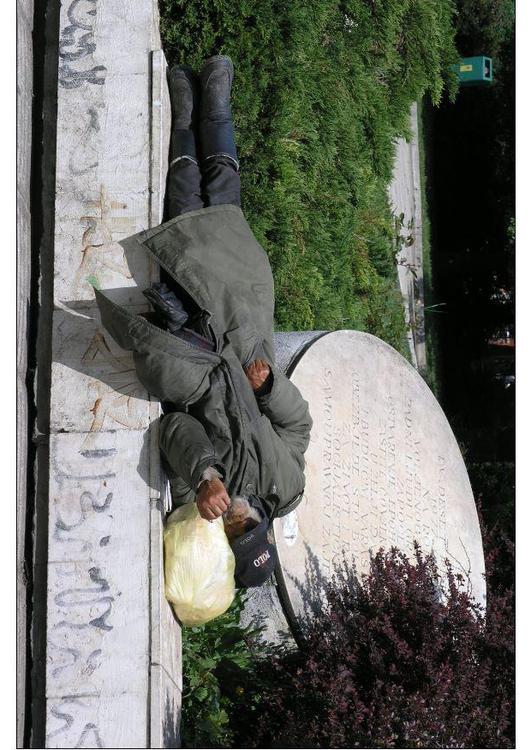 Obdachloser in Sarajevo