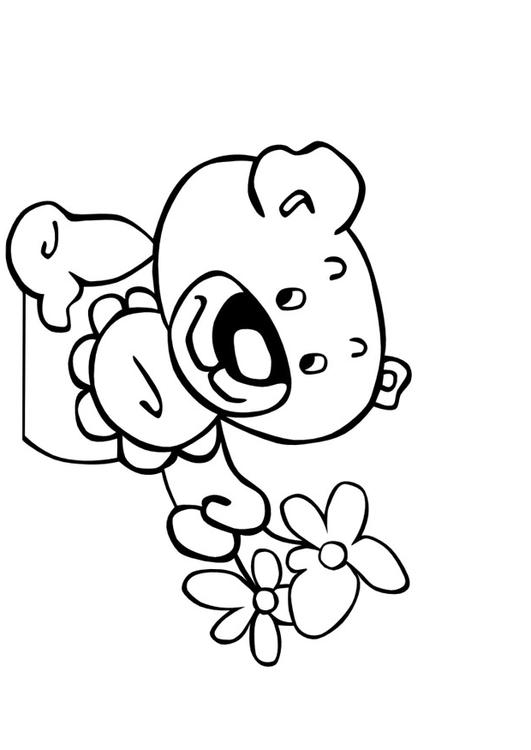 Teddybär mit Blumen