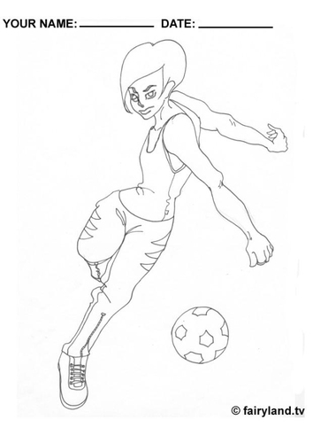 Malvorlage  Fussball spielen