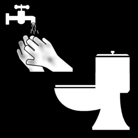 Malvorlage  Hände waschen nach der Toilettenbenutzung