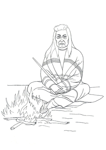 Indianer am Lagerfeuer