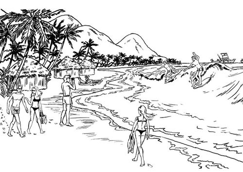 Malvorlage  Küste - Strand