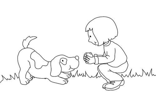 Mädchen mit Hund