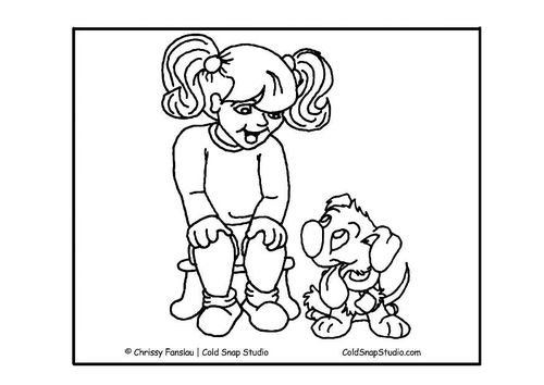 Mädchen mit Hund