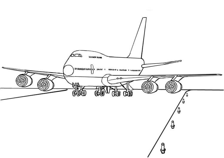 malvorlage 747 flugzeug  ausmalbild 7521