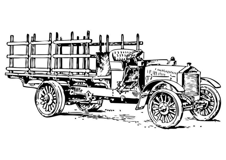 Malvorlage  alter Lastwagen