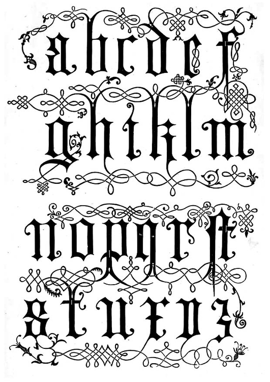 Malvorlage  Buchstaben 16. Jahrhundert