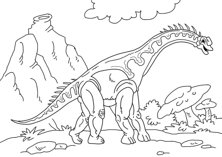 Malvorlage  Dinosaurier - Diplodocus