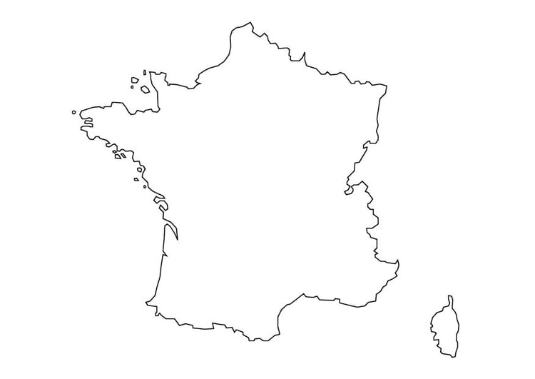 Malvorlage  Frankreichkarte