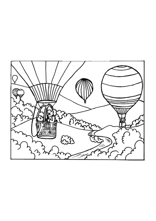 Malvorlage  Heissluftballon