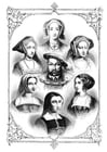 Malvorlagen Henry VII mit seinen 6 Frauen