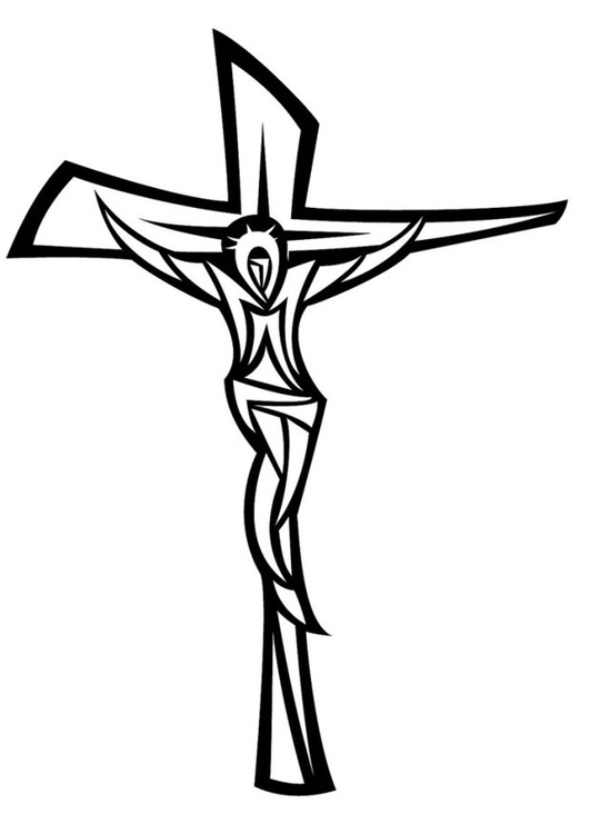Malvorlage  Jesus am Kreuz
