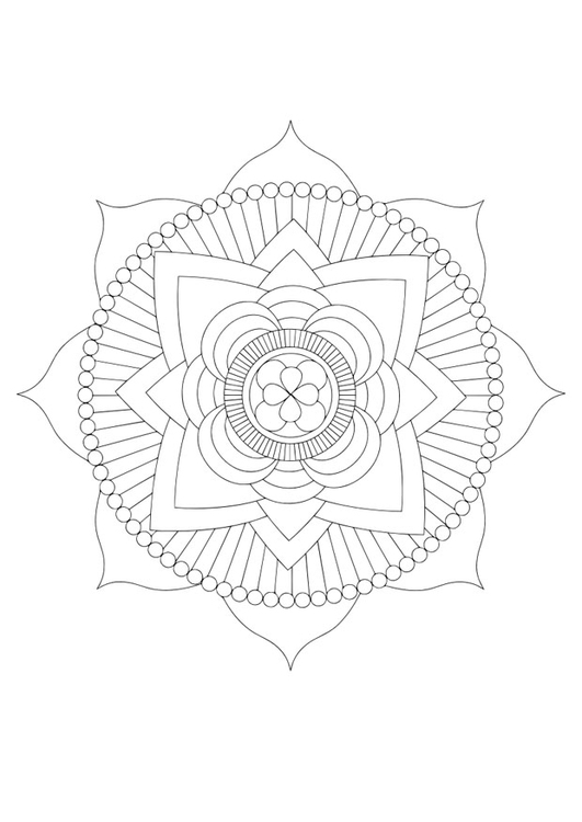 Malvorlage  Mandala - Lotus