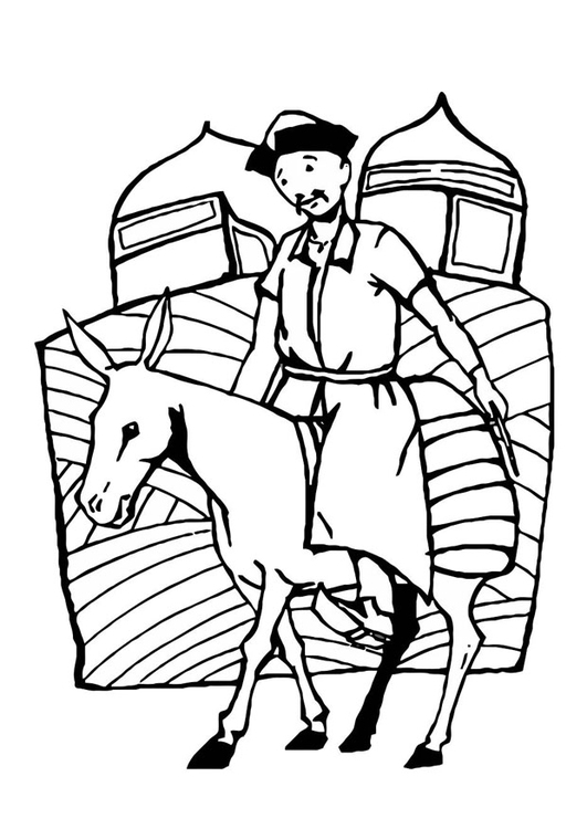 Malvorlage  Mongolischer Reiter
