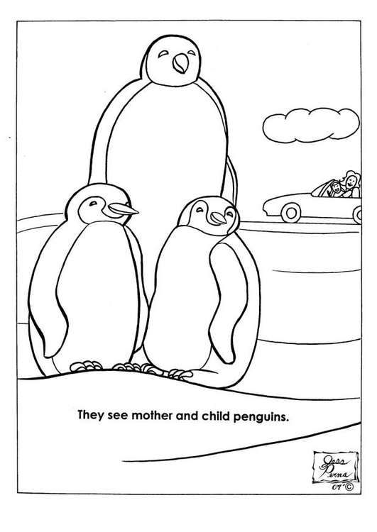 Malvorlage  Naturpark Pinguine