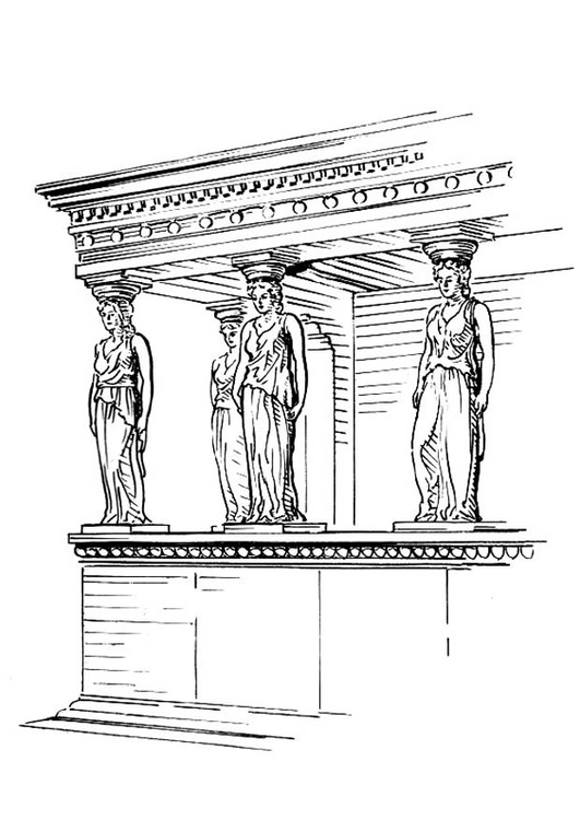 Malvorlage Säule Caryatide Ausmalbild 18920.