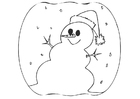 Schneemann mit Weihnachtsmütze