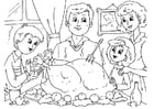 Malvorlagen Thanksgiving Mahlzeit mit der Familie