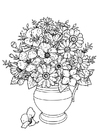 Malvorlagen Vase mit wilden Blumen