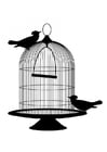 Malvorlagen Vögel aud dem Käfig