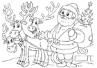 Malvorlagen Weihnachtsmann mit Rentieren