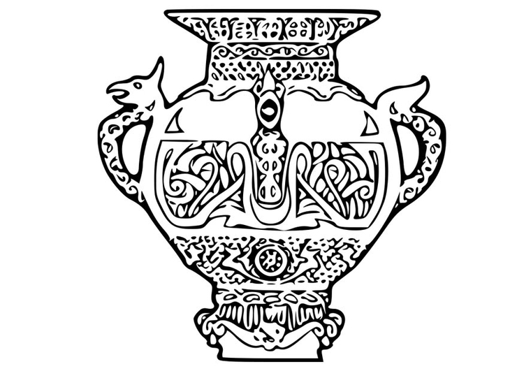 Malvorlage  Wikinger Vase