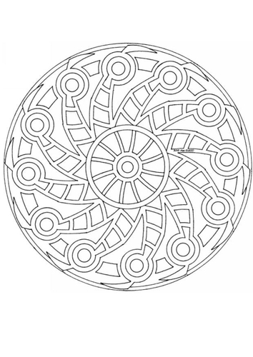 Malvorlage  Mandala 1502j